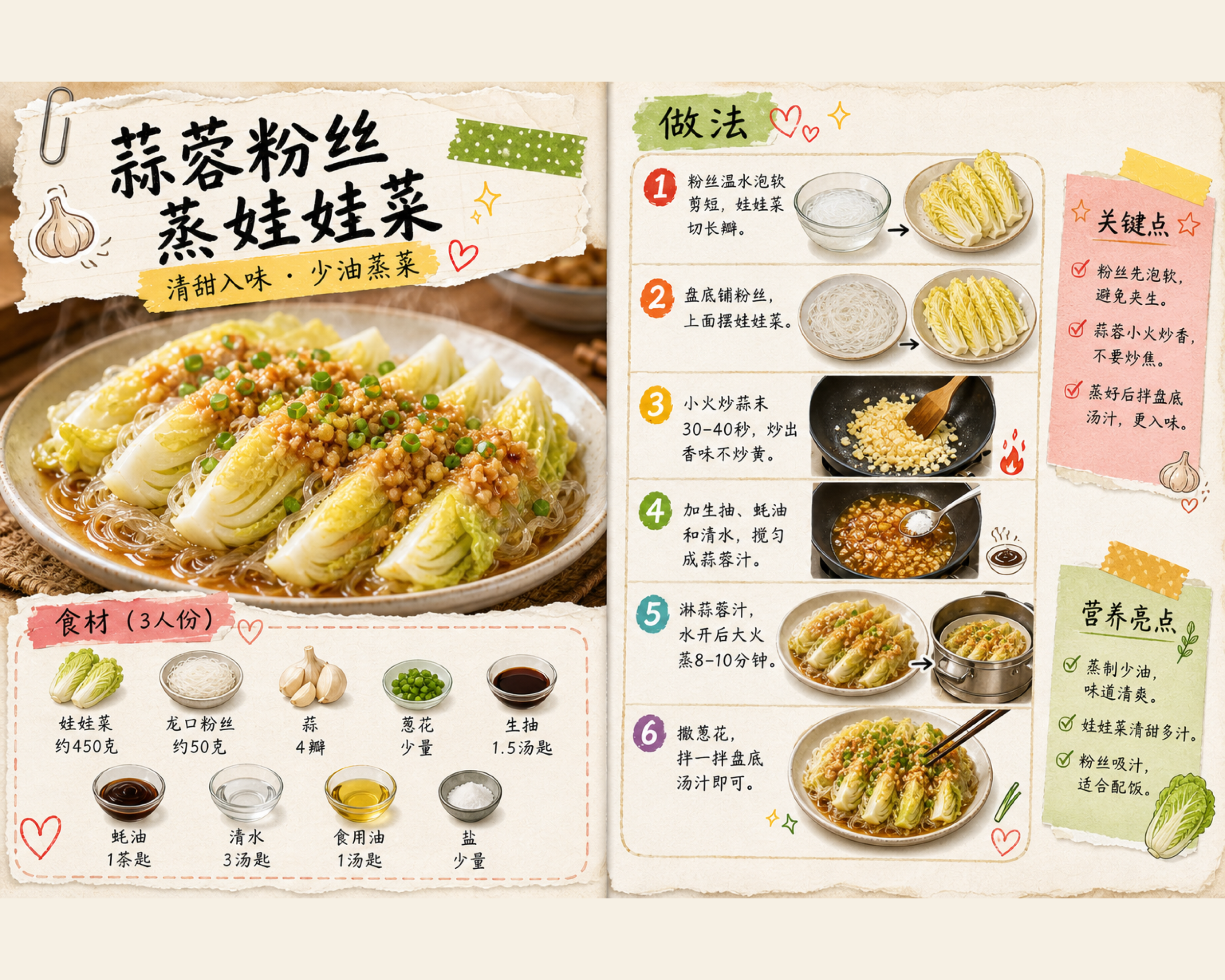 蒜蓉粉丝蒸娃娃菜