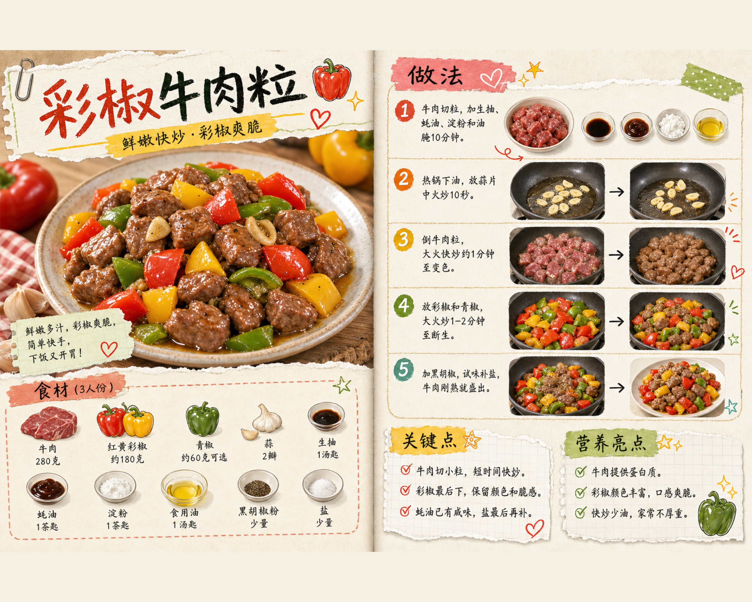 彩椒牛肉粒