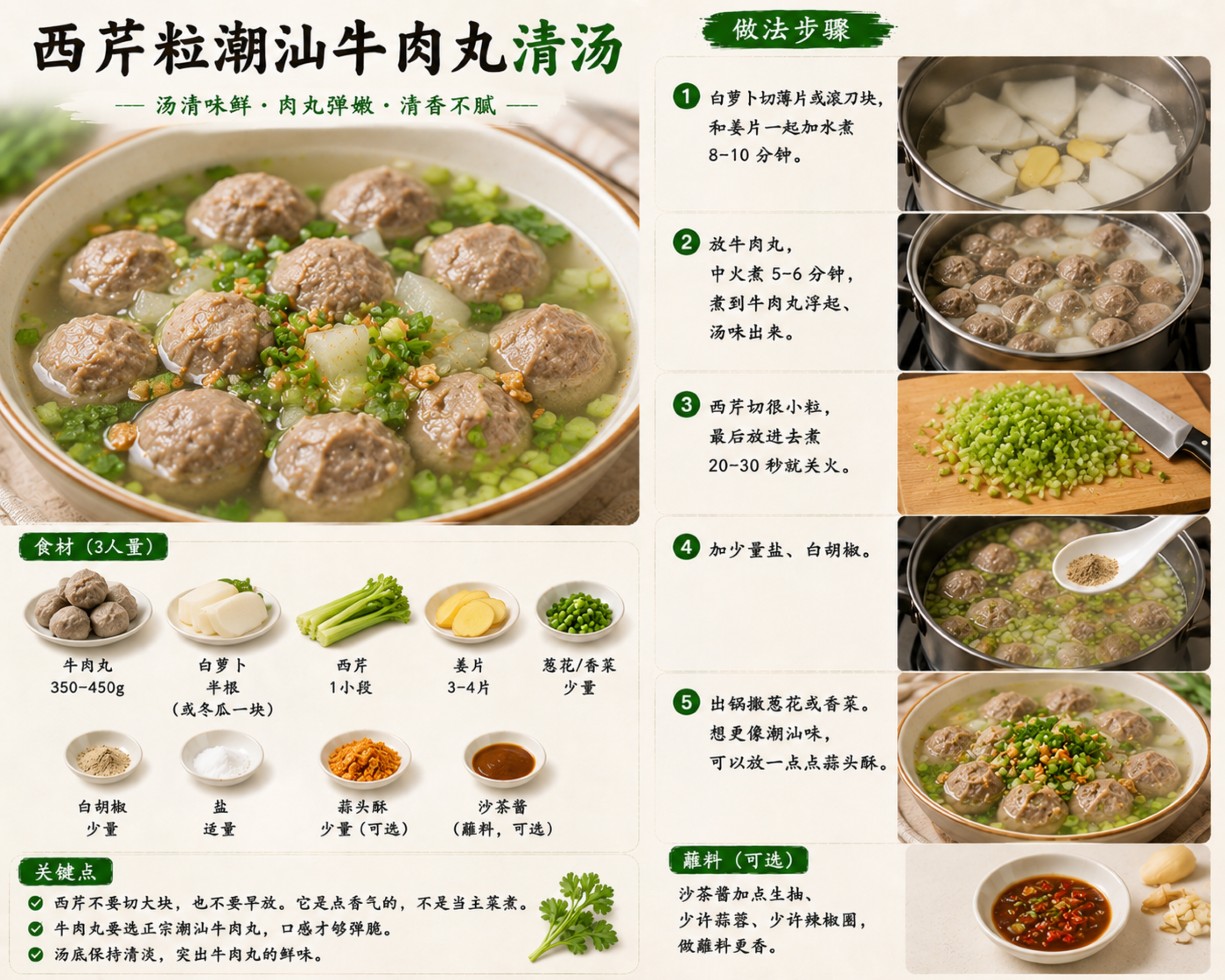 西芹粒潮汕牛肉丸清汤